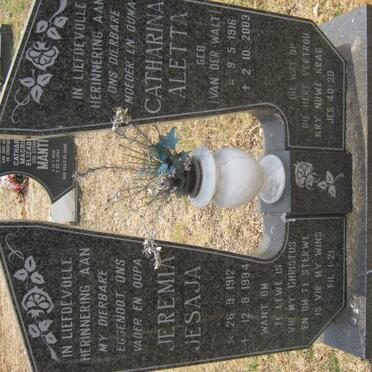 STEYN Jeremia Jesaja 1912-1994 &amp; Catharina Aletta VAN DER WALT 1916-2003