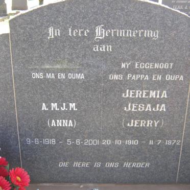 STEYN Jeremia Jesaja 1910-1972 &amp; A.M.J.M. 1918-2001