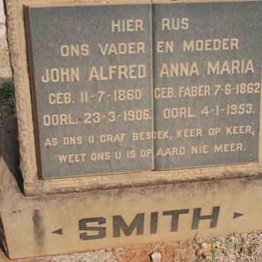 SMITH John Alfred 1860-1906 &amp; Anna Maria FABER 1862-1953