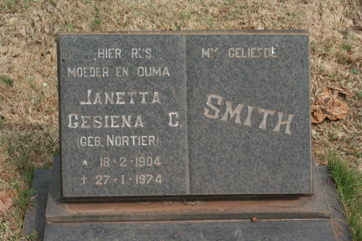 SMITH Janetta Gesiena C. nee NORTIER 1904-1974