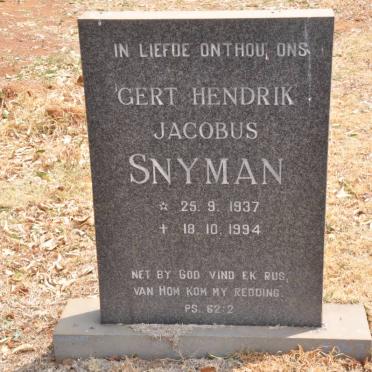 SNYMAN Gert Hendrik Jacobus 1937-1994