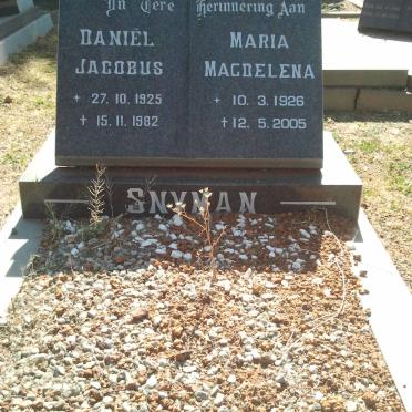 SNYMAN Daniël Jacobus 1925-1982 &amp; Maria Magdalena 1926-2005