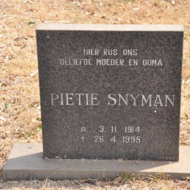 SNYMAN Pietie 1914-1995