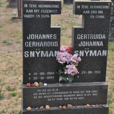 SNŸMAN Johannes Gerhardus 1924-1999 &amp; Gertruida Johanna 1931-