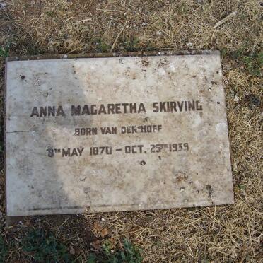 SKIRVING Anna Magaretha nee VAN DER HOFF 1870-1939