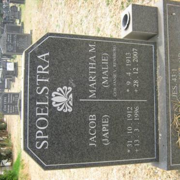 SPOELSTRA Jacob 1912-1996 &amp; Martha M. JANSE V. RENSBURG 1913-2007