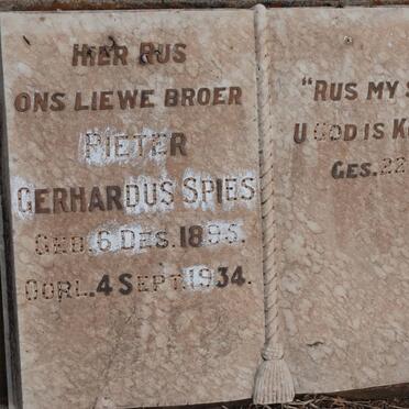 SPIES Pieter Gerhardus 1895-1934