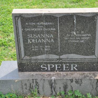 SPEER Susanna Johanna 1918-2001