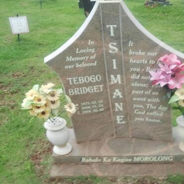 TSIMANE Tebogo Bridget 1975-2008
