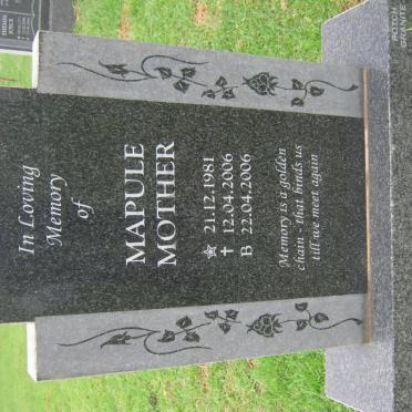 TSUNKE Mapule Mother 1981-2006