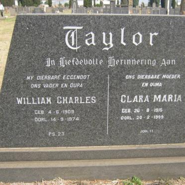 TAYLOR William Charles 1909-1974 &amp; Clara Maria 1915-1999