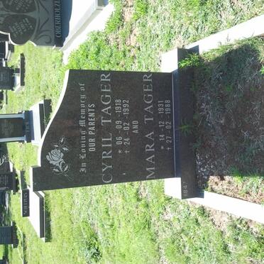 TAGER Cyril 1918-1992 &amp; Mara 1931-1988
