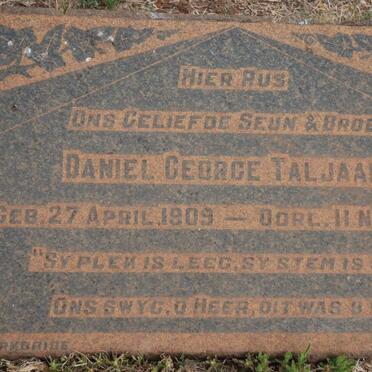 TALJAARD Daniel George 1909-1930