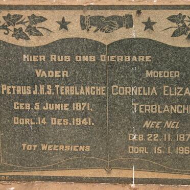 TERBLANCHE Petrus J.H.S. 1871-1941 &amp; Cornelia Elizabeth NEL 1876-1966