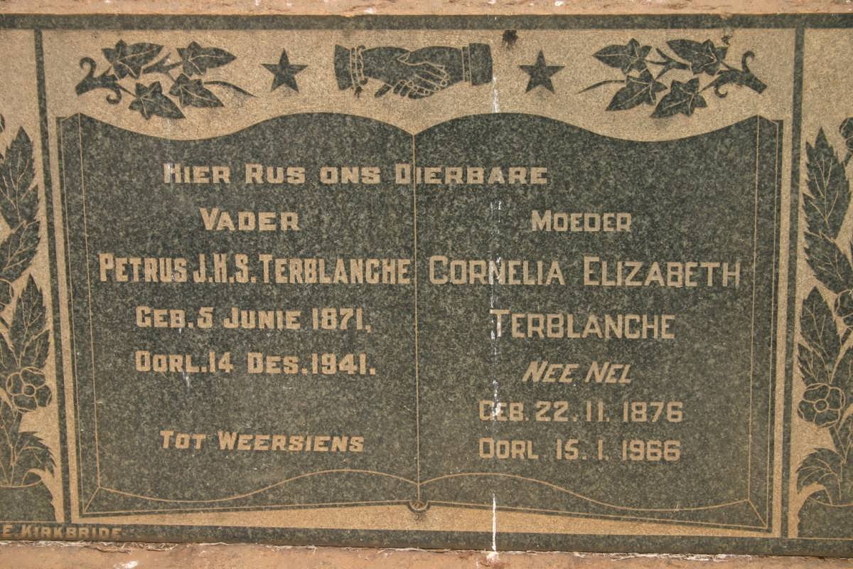 TERBLANCHE Petrus J.H.S. 1871-1941 &amp; Cornelia Elizabeth NEL 1876-1966