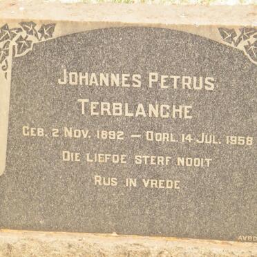 TERBLANCHE Johannes Petrus 1892-1958