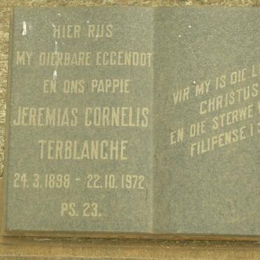 TERBLANCHE Jeremias Cornelis 1898-1972