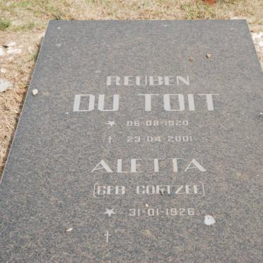 TOIT Reuben, du 1920-2001 &amp; Aletta COETZEE 1926-