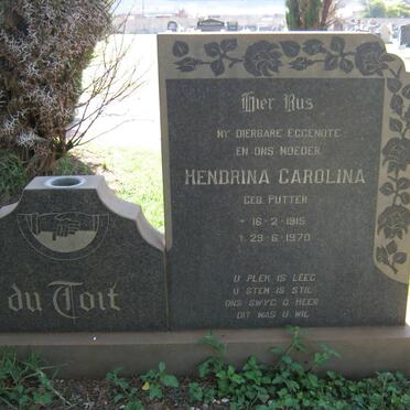 TOIT Hendrina Carolina, du nee PUTTER 1915-1970