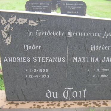 TOIT Andries Stefanus, du 1895-1973 &amp; Martha Jacoba 1899-1987
