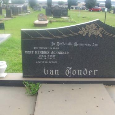 TONDER Gert Hendrik Johannes, van 1937-1972