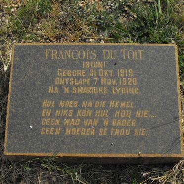 TOIT Francois, du 1919-1920