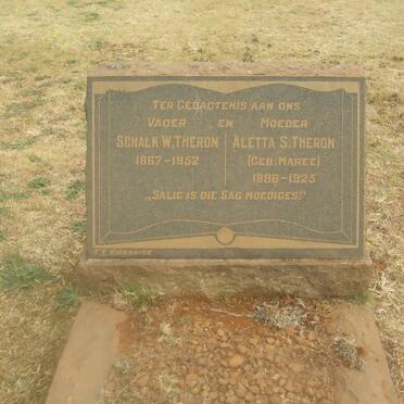 THERON Schalk W. 1867-1952 &amp; Aletta S. MAREE 1886-1925