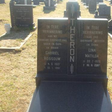 THERON Gabriël Rossouw 1927-1987 &amp; Lina Matilda 1920-2007