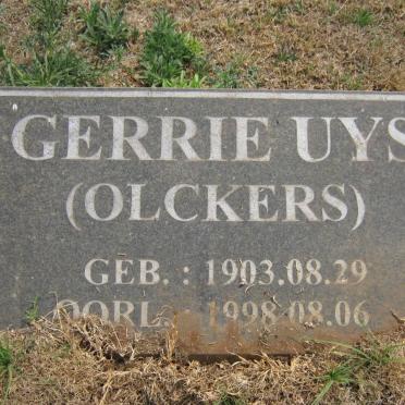 UYS Gerrie nee OLCKERS 1903-1998