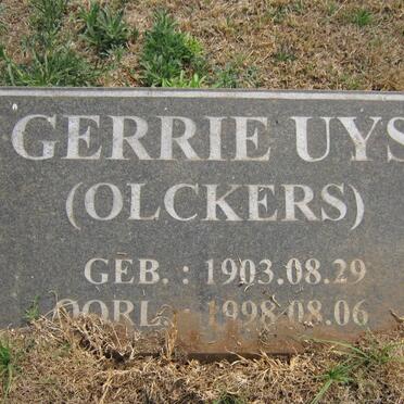 UYS Gerrie nee OLCKERS 1903-1998
