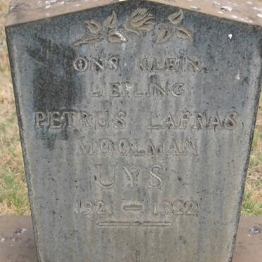 UYS Petrus Lafras Moolman 1921-1922