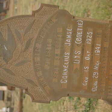 UYS Cornelius Janse 1925-1941