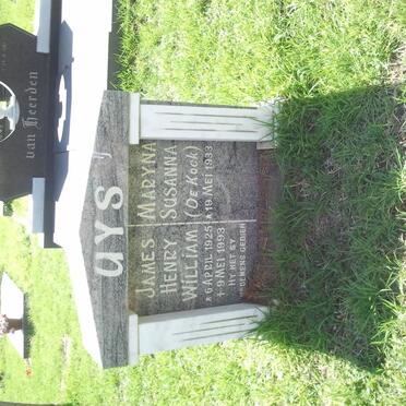 UYS James Henry William 1925-1993 &amp; Maryna Susanna DE KOCK 1933-