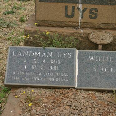 UYS Willem Adolf Landman 1913-1942 :: UYS Willie 1940- :: UYS Landman 1970-1998