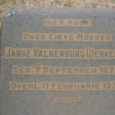 VALKENBURG Janke nee DENKEMA 1872-1930