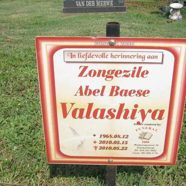 VALASHIYA Zongezile Abel Baese 1968-2010