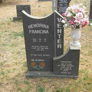 VENTER Hendrina Francina 1922-1996