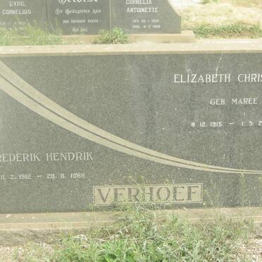 VERHOEF Frederik Hendrik 1912-1968 &amp; Elizabeth Christiana MAREE 1915-2007