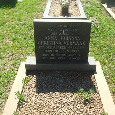 VERMAAK Anna Johanna Christina nee RENEKE 1929-1987