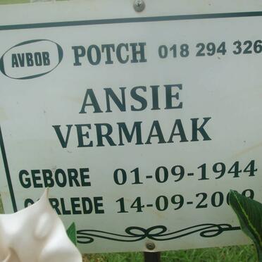VERMAAK Ansie 1944-2009