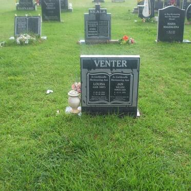 VENTER Jan Willem Nicolaas 1934- &amp; Louisa SMIT 1936-2004