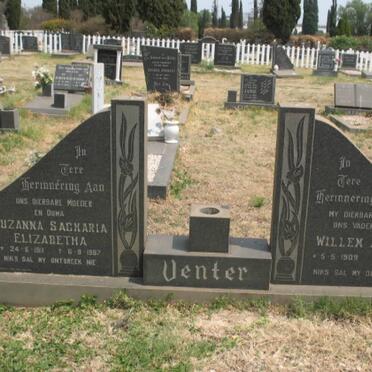 VENTER Willem Adriaan 1909-1980 &amp; Susanna Sacharia Elizabetha 1911-1987