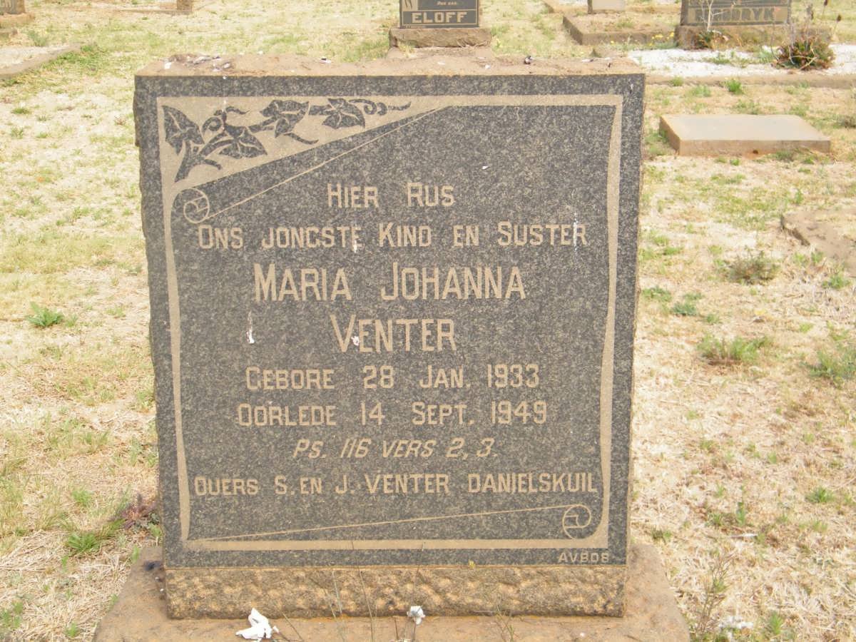 VENTER Maria Johanna 1933-1949