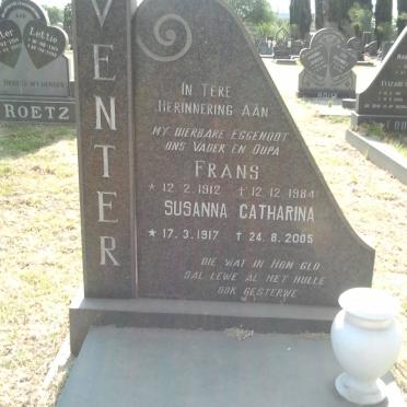 VENTER Frans 1912-1984 &amp; Susanna Catharina 1917-2005