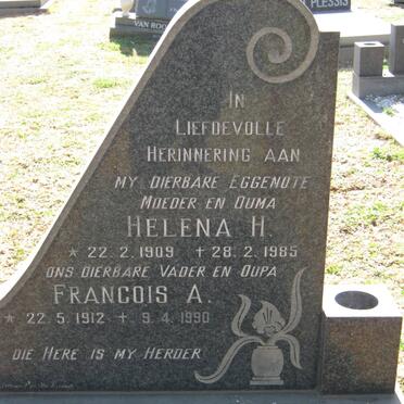 VENTER Francois A. 1912-1990 &amp; Helena H. 1909-1985