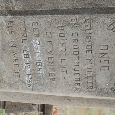 VENTER Huibrecht C.F. 1961-1938