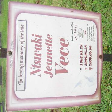 VECE Ntswaki Jeanette 1968-2009