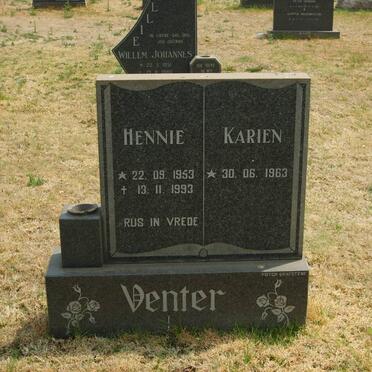 VENTER Hennie 1953-1993 &amp; Karien 1963-