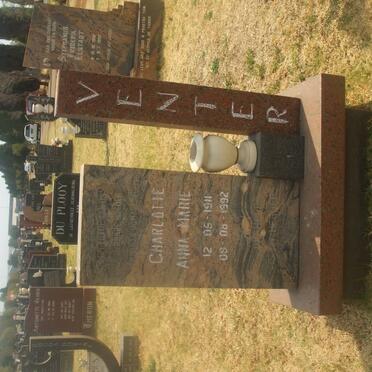 VENTER Charlotte Anna Marie 1911-1992
