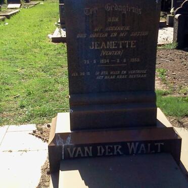 WALT Jeanette, van der nee VENTER 1934-1959